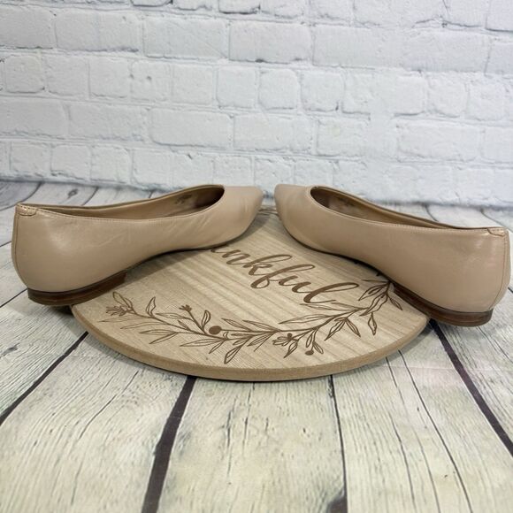 Marc Fisher Flats Loafer Women Size 10 Beige Slip On Pointed Leather Shoes - Picture 5 of 10